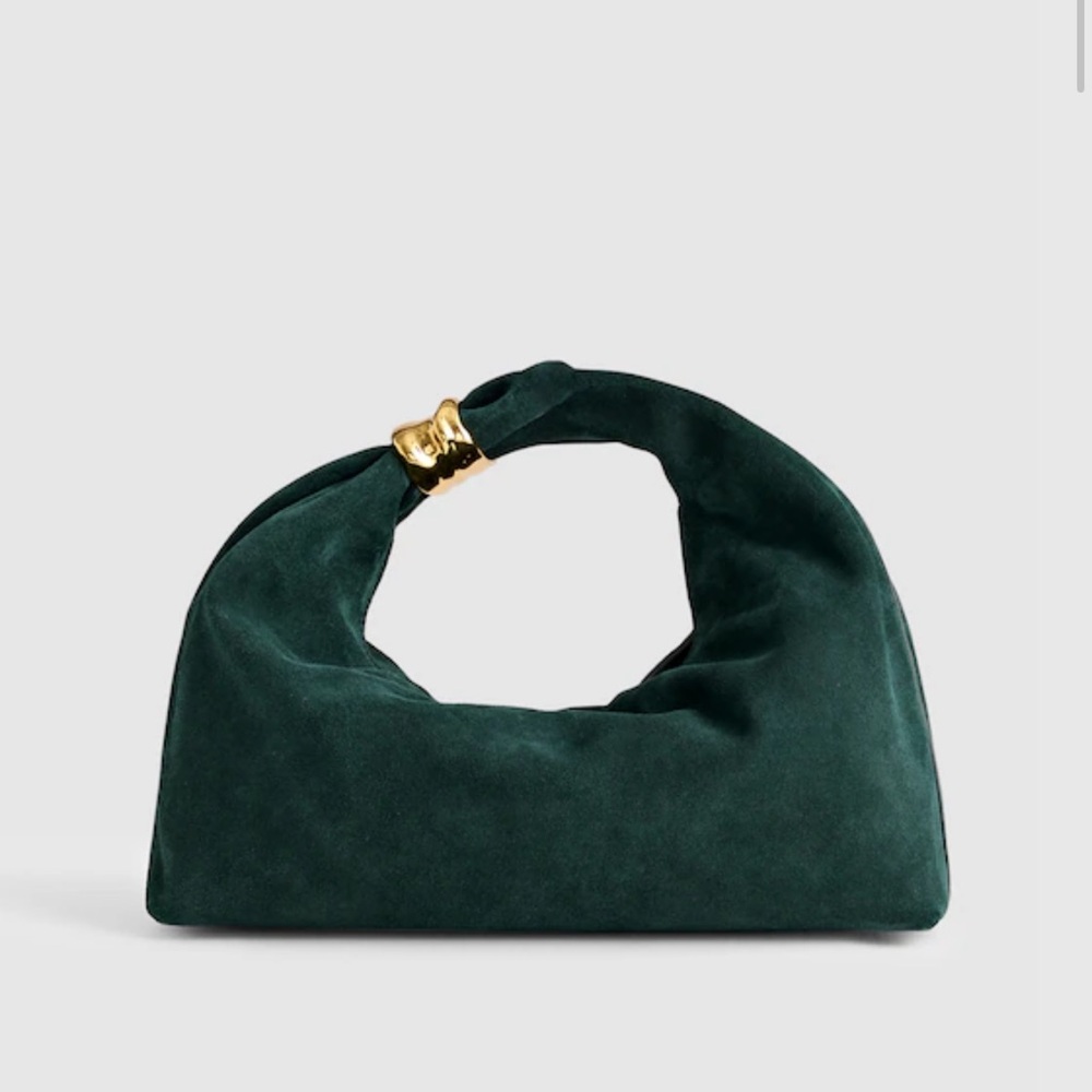 NEW Madewell Midnight Forest Green Mini Pouch in Suede